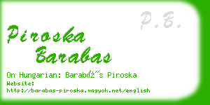 piroska barabas business card